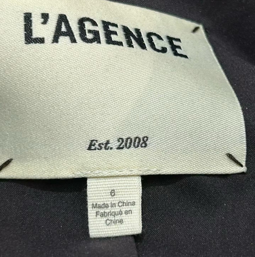 L'AGENCE Bethany Flocked Herringbone Blazer - Picture 9 of 12